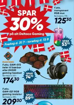 Bilka SPAR 30% på alt Deltaco Gaming tilbud