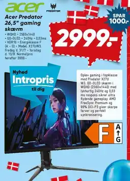 Bilka Acer Predator 26,5 gaming tilbud