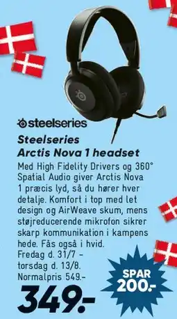 Bilka SteelSeries Arctis Nova 1 headset tilbud
