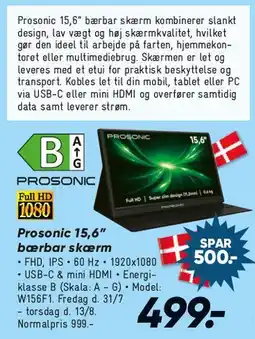 Bilka Prosonic 15,6 bærbar tilbud