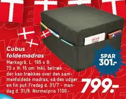 Bilka Cubus foldemadras tilbud