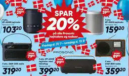 Bilka Prosonic højttalere og radioer - kampagne tilbud