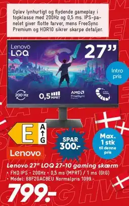 Bilka Lenovo LOQ 27'' (27-10) gaming skærm tilbud