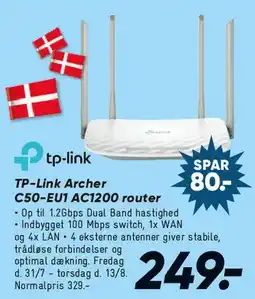 Bilka TP-Link Archer C50-EU / AC1200 router tilbud