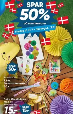 Bilka Sommerdekorationer (f.eks. dekorationssæt eller cocktailglas med lys) tilbud