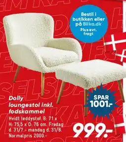 Bilka Dolly loungestol inkl. fodskammel tilbud