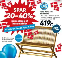 Bilka F.eks. Kærholm havebænk tilbud