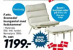 Bilka F.eks. Svanedal loungestol med fodskammel tilbud