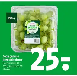 Coop 365 Coop grønne kernefrie druer tilbud