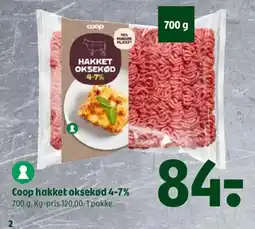 Coop 365 Coop hakket oksekød 4-7% tilbud