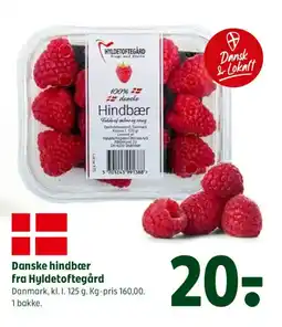 Coop 365 Danske hindbær fra Hyldetoftegård tilbud