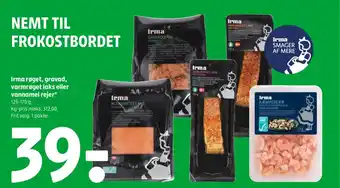 Coop 365 Irma røget, gravad, varmrøget laks eller vannamei rejer tilbud