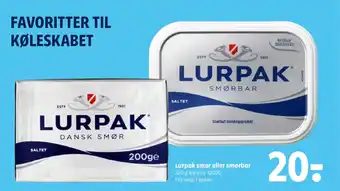 Coop 365 Lurpak smør eller smørbar tilbud
