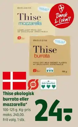 Coop 365 Thise økologisk burrata eller mozzarella tilbud