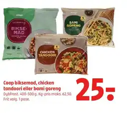 Coop 365 Coop biksemad, chicken tandoori eller bami goreng tilbud