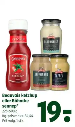 Coop 365 Beauvais ketchup eller Bähncke sennep tilbud