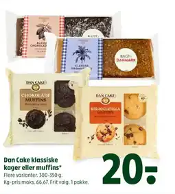 Coop 365 Dan Cake klassiske kager eller muffins tilbud