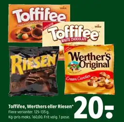 Coop 365 Toffifee, Werthers eller Riesen tilbud