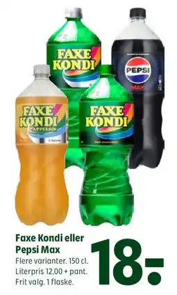Coop 365 Faxe Kondi eller Pepsi Max tilbud