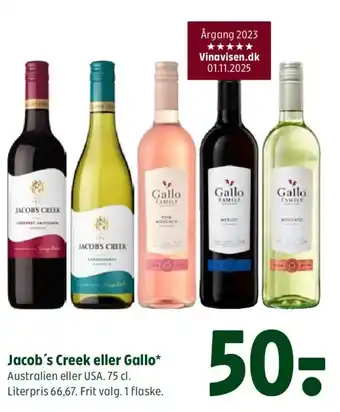 Coop 365 Jacob's Creek eller Gallo tilbud