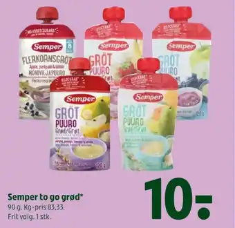 Coop 365 Semper to go grød tilbud