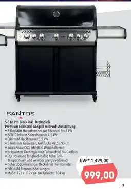 Citti S-518 Pro Black inkl. Drehspieß Premium Edelstahl Gasgrill mit Profi-Ausstattung tilbud