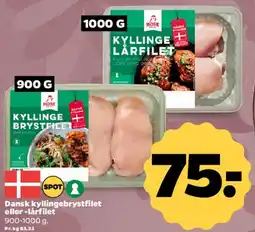 Netto Dansk kyllingebrystfilet eller lårfilet tilbud
