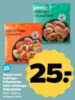 Netto Næmt mini kyllinge frikadeller / middags-frikadeller tilbud