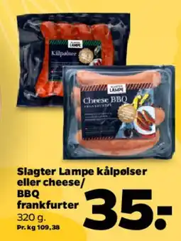 Netto Slagter Lampe kålpølser / cheese BBQ frankfurter tilbud