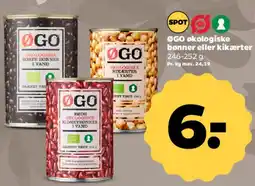 Netto ØGO økologiske bønner eller kikærter tilbud