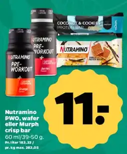 Netto Nutramino PWO, wafer eller Murph crisp bar tilbud