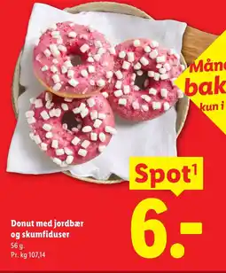 Lidl Donut med jordbær og skumfiduser tilbud