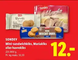 Lidl SONDEY Mini-sandwichkiks, Mariakiks eller havrekiks tilbud