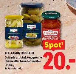 Lidl ITALIAMO/TIGULLIO Grillede artiskokker, grønne oliven eller tørrede tomater tilbud