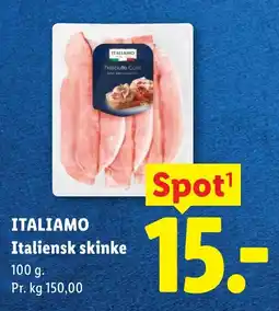 Lidl ITALIAMO Italiensk skinke tilbud