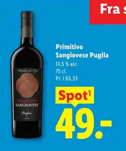 Lidl Primitivo Sangiovese Puglia tilbud