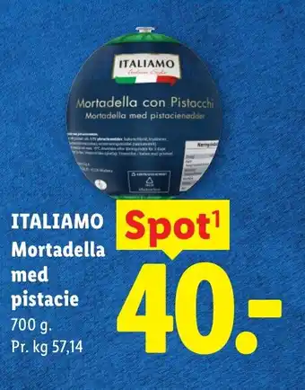 Lidl ITALIAMO Mortadella med pistacie tilbud