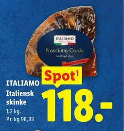 Lidl ITALIAMO Italiensk skinke tilbud