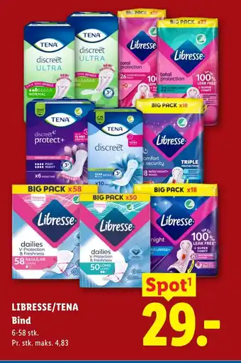 Lidl LIBRESSE/TENA Bind tilbud