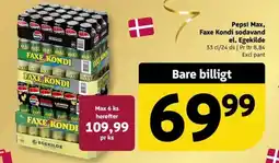 Løvbjerg Pepsi Max, Faxe Kondi sodavand el. Egekilde tilbud
