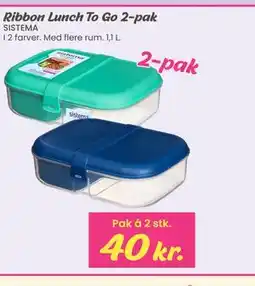 Hi five Ribbon Lunch To Go 2-pak tilbud
