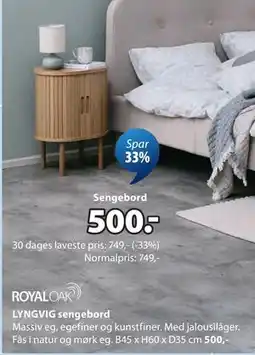 JYSK LYNGVIG sengebord tilbud