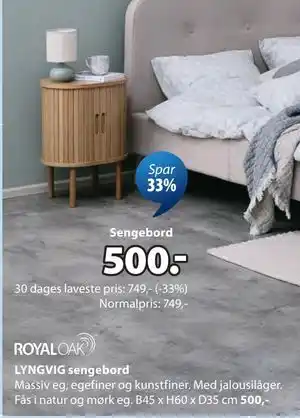 JYSK LYNGVIG sengebord tilbud