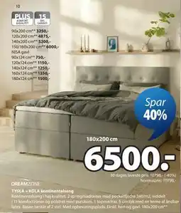 JYSK TYSLA + KOLA kontinentalseng tilbud