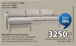 JYSK HELLERUP sofa med chaiselong tilbud