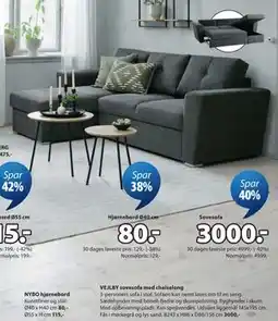 JYSK VEJLBY sovesofa med chaiselong tilbud