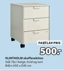 JYSK KLINTHOLM skuffesektion tilbud