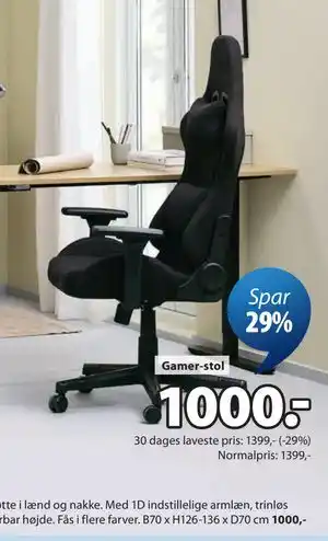 JYSK NIBE gamer-stol tilbud
