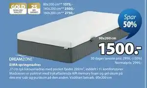 JYSK EIMA springmadras tilbud