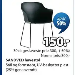 JYSK SANDVED havestol tilbud